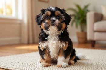 Milo — Male Classic Tricolor Shih Tzu puppy sitting proudly